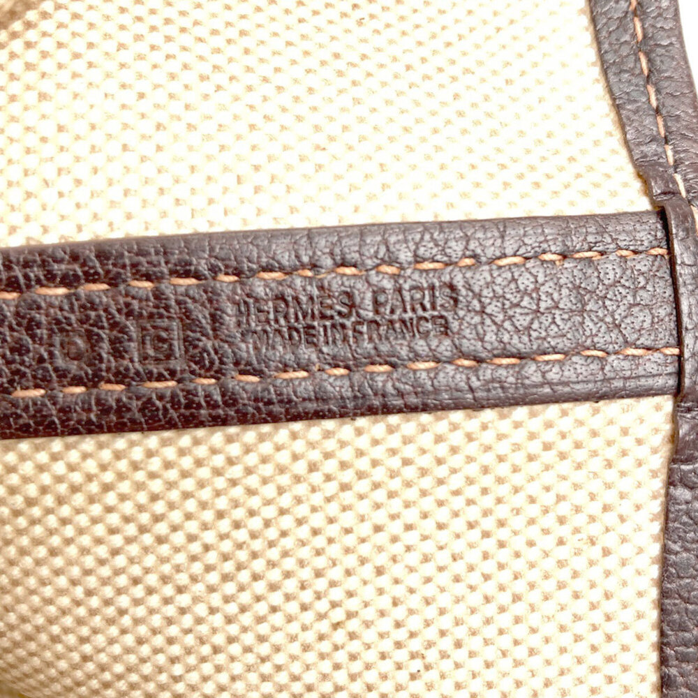 Hermes Garden Party PM Marron Silver Hardware Handbag Toile H/Buffle Women's ... - Picture 7 of 16
